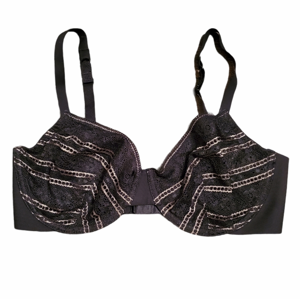 Dkny 36D Black Unpadded Unlined Wire Cup Bra